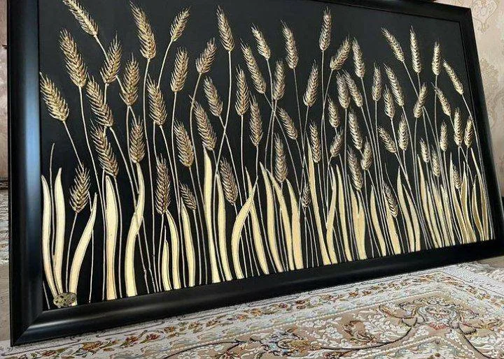 تابلو برجسته گندم زار طلایی